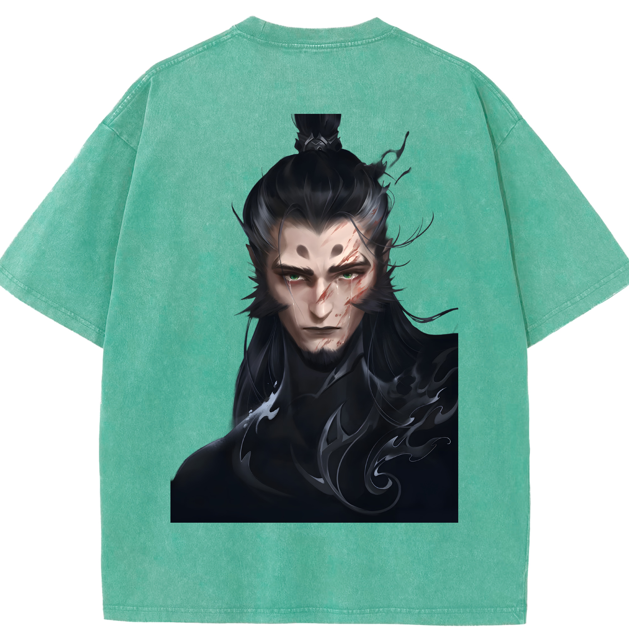 （画像用） Ne Zha 2 ナタ 魔童の大暴れ 綿100% ヴィンテージ風 半袖Tシャツ（背面プリント）